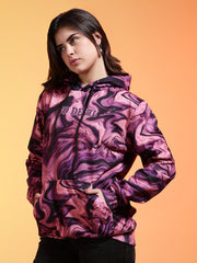 Go Devil Womens Abstract Marble Print Hoodie
