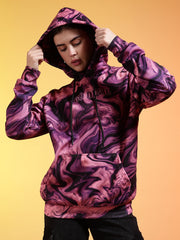 Go Devil Womens Abstract Marble Print Hoodie