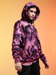 Go Devil Womens Abstract Marble Print Hoodie