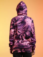 Go Devil Womens Abstract Marble Print Hoodie