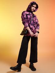 Go Devil Womens Abstract Marble Print Hoodie