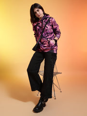 Go Devil Womens Abstract Marble Print Hoodie