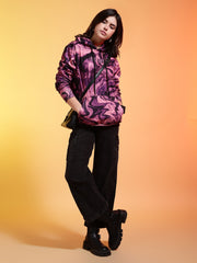 Go Devil Womens Abstract Marble Print Hoodie