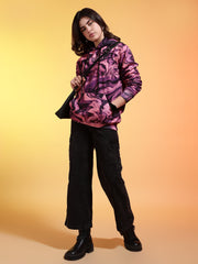 Go Devil Womens Abstract Marble Print Hoodie