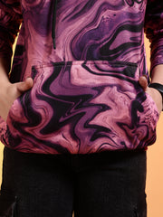 Go Devil Womens Abstract Marble Print Hoodie