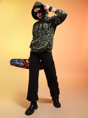 Go Devil Womens Camouflage Print Hoodie