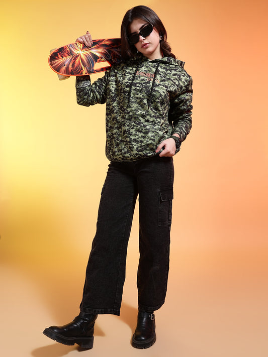 Go Devil Womens Camouflage Print Hoodie