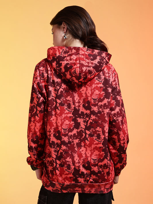 Go Devil Logo Printed Womens Multicolor Hoodie