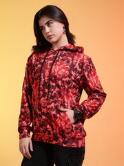 Go Devil Logo Printed Womens Multicolor Hoodie