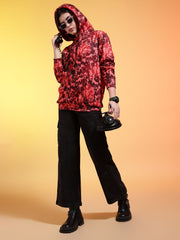 Go Devil Logo Printed Womens Multicolor Hoodie