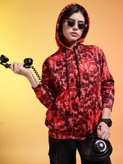 Go Devil Logo Printed Womens Multicolor Hoodie