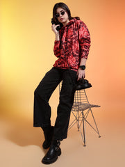 Go Devil Logo Printed Womens Multicolor Hoodie