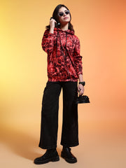 Go Devil Logo Printed Womens Multicolor Hoodie