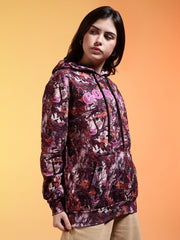 Go Devil Womens Autumn Leaf Print Hoodie