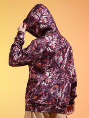 Go Devil Womens Autumn Leaf Print Hoodie