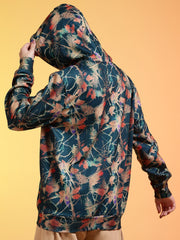 Go Devil Green Womens Forest Leaf Print Hoodie