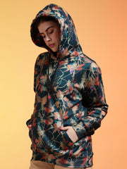 Go Devil Green Womens Forest Leaf Print Hoodie