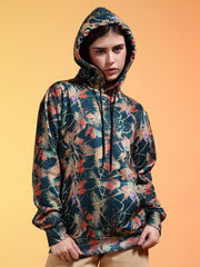 Go Devil Green Womens Forest Leaf Print Hoodie