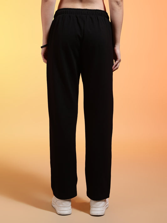 Go Devil Womens Black Casual Printed Joggers