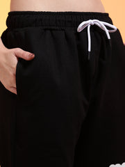 Go Devil Womens Black Casual Printed Joggers