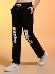 Go Devil Womens Black Casual Printed Joggers