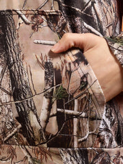 Go Devil Brown Forest Camo Printed Hoodie For Women’s