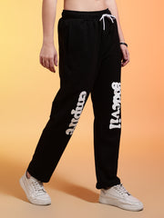 Go Devil Womens Black Casual Printed Joggers