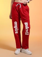 Go Devil Womens Red Casual Printed Joggers