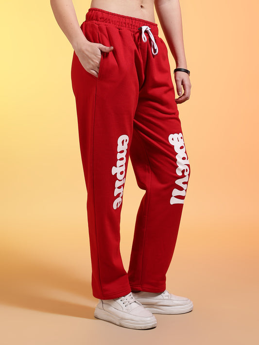 Go Devil Womens Red Casual Printed Joggers