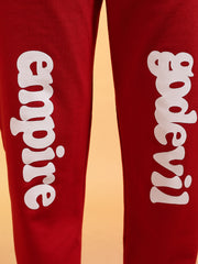 Go Devil Womens Red Casual Printed Joggers