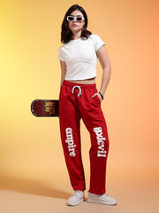 Go Devil Womens Red Casual Printed Joggers