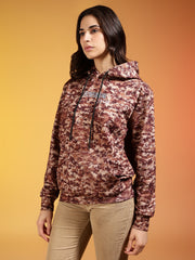 Go Devil Brown Digital Camo Printed Hoodie For Women’s