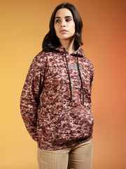 Go Devil Brown Digital Camo Printed Hoodie For Women’s