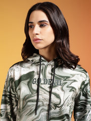Go Devil Women’s Abstract Swirl All-Over Print Hoodie