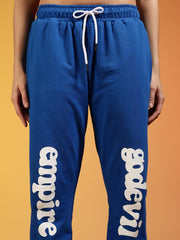Go Devil Premium Blue Graphic Jogger for Women