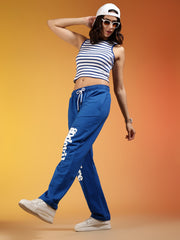 Go Devil Premium Blue Graphic Jogger for Women