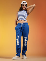 Go Devil Premium Blue Graphic Jogger for Women