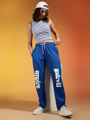 Go Devil Premium Blue Graphic Jogger for Women