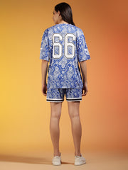 Go Devil 66 Printed Blue Paisley Co-ord Set For Women's