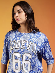 Go Devil 66 Printed Blue Paisley Co-ord Set For Women's