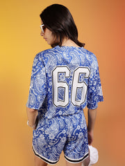 Go Devil 66 Printed Blue Paisley Co-ord Set For Women's