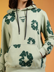 Go Devil Green Floral Printed Women’s Hooded Co-ord Set