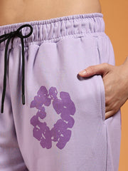 Go Devil Purple Floral Printed Women’s Hooded Co-ord Set
