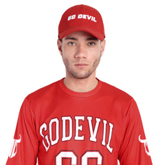 Go Devil Printed Premium Embroidered Red Cap For Men