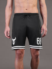 Go Devil Printed Mens Black Sports Shorts