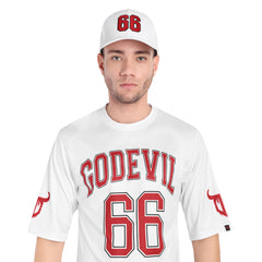 Go Devil Premium 66 Logo Printed Embroidered White Cap For Men