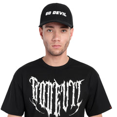 Go Devil Printed Premium Embroidered Black Cap For Men