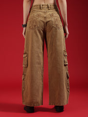 Go Devil Women Baggy Fit Cargo Jeans