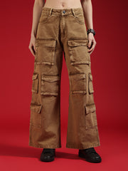 Go Devil Women Baggy Fit Cargo Jeans