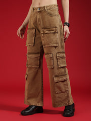 Go Devil Women Baggy Fit Cargo Jeans